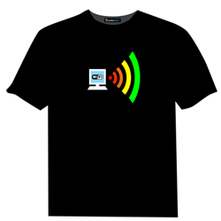Flashing Color Animated LED Animation Wifi detector Wi Fi Detecting T Shirt
